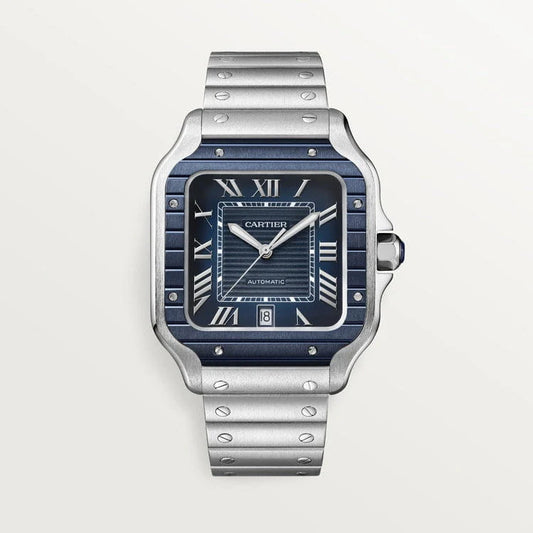 Cartier Santos Blue Bezel